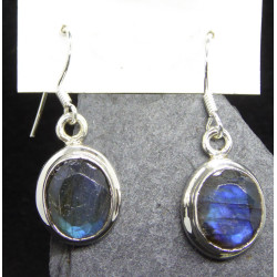 Boucles d'Oreilles en Labradorite facettée