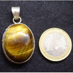 Pendentif Argent 925 Oeil de TIgre