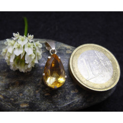 Pendentif Goutte en Citrine taillée