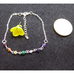 Bracelet fin Chakra en pierre facettée