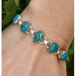 Bracelet Chrysocolle et Argent 925