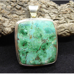 Pendentif en Chrysocolle Rectangulaire