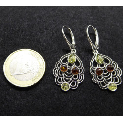 Boucles d'Oreilles Ambre Dentelle Orientale