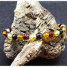 Bracelet en Ambre facettée trois couleurs