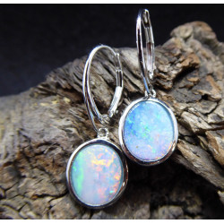 Boucles d'Oreille Ronde en Opale Précieuse