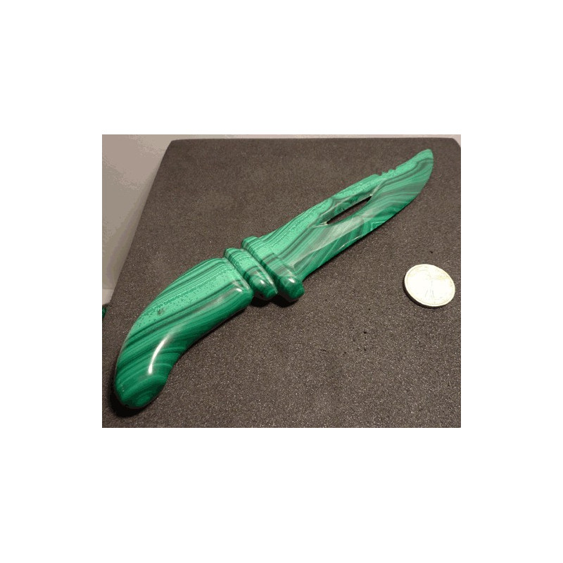 couteau coupe papier en malachite