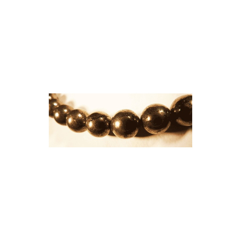 collier en pyrite perles boules 8mm