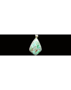  Chrysocolla Pendants Gemstone Pendants Pendentif en Chrysocolle Chryscolla Silver Pendant Triangular Chrysocolla Pendant