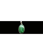  Pendentifs Malachite pendentifs Pendentif en Malachite et Argent 925 Pendentif Oval en Malachite et Argent
