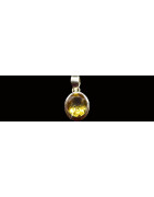  Citrine Pendants Gemstone Pendants Citrine and Silver Pendant Faceted Citrine Drop Shape Pendant Citrine and SIlver Oval Pendan